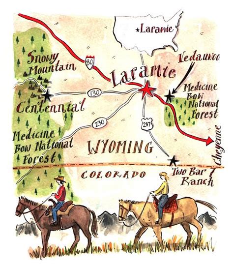 Laramie Wyoming Tourist Map By Maps Illustrated Wyoming Wyoming