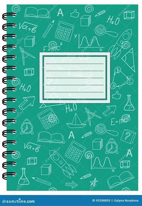 A5 Cover Design School Notebook with Spiral Stock Vector - Illustration ...