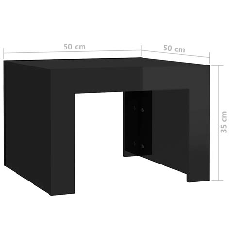 Table Basse Noir Brillant X X Cm Agglom R Omabeta M