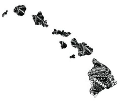 Tribal Design Island Hawaiian Flag Map Hawaii Decal Car Etsy