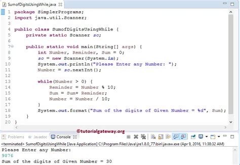 Java Program To Find Sum Of Digits In A Number