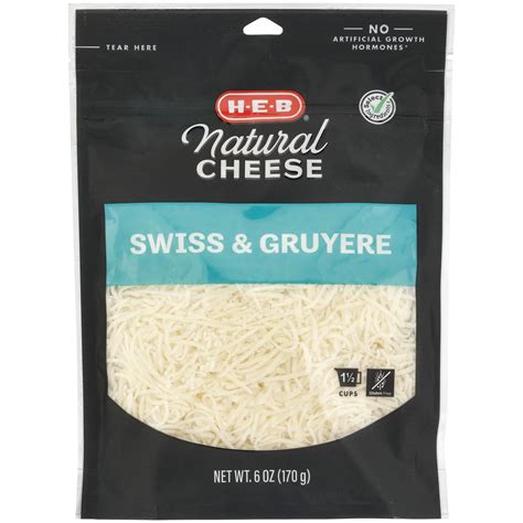 H E B Swiss Gruyere Shredded Cheese Shop Cheese At H E B