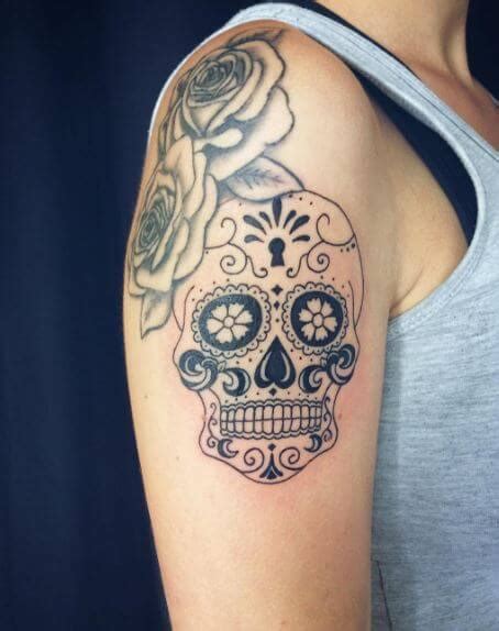 Best Sugar Skull Tattoo Designs With Meanings D A De Los