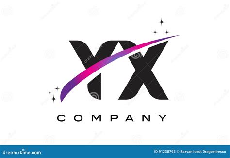 Yx Y X Black Letter Logo Design With Purple Magenta Swoosh Stock Vector Illustration Of Font