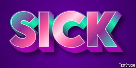 Sick Text Effect And Logo Design Word