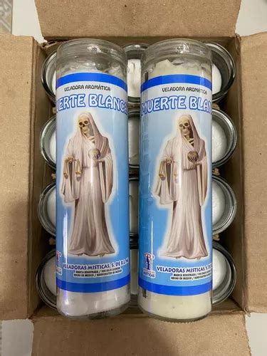 Veladora Preparada Santa Muerte Blanca Para La Paz Piezas Env O Gratis