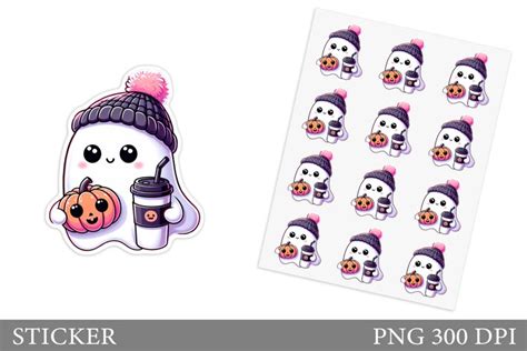 Cute Ghost Sticker Design Cute Halloween Sticker