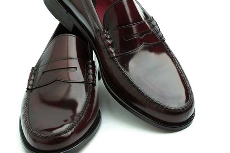 Burgundy Penny Loafers For Men Beatnik Allen Red Handmade In Spain