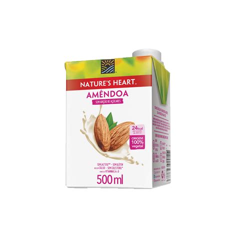 Bebida Vegetal Natures Heart Sem Açúcar Amêndoa 500ml