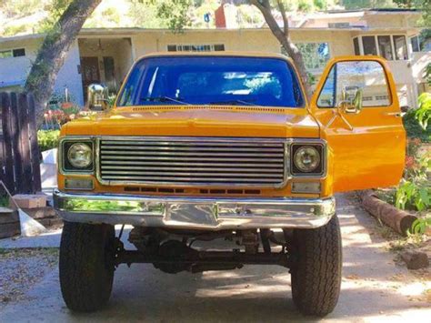 1976 Lifted Chevrolet Orange K5 Blazer Convertible Truck