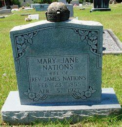 Mary Jane Cowart Nations M Morial Find A Grave