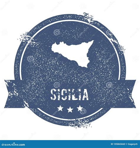 Sicilia Map Sticker Cartoon Vector Cartoondealer