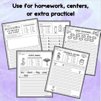 Benchmark Advance Nd Grade Spelling Activities Spelling Unit Freebie