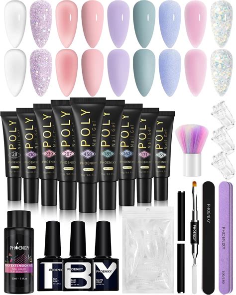 Kit Ricostruzione Unghie Gel Completo Phoenixy 9 Colori 15ml Chiari