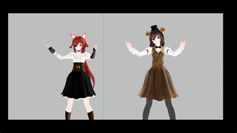 MMDXFNAF Freddy Fazbear And Foxy The Pirate Genderbend Monster Motion