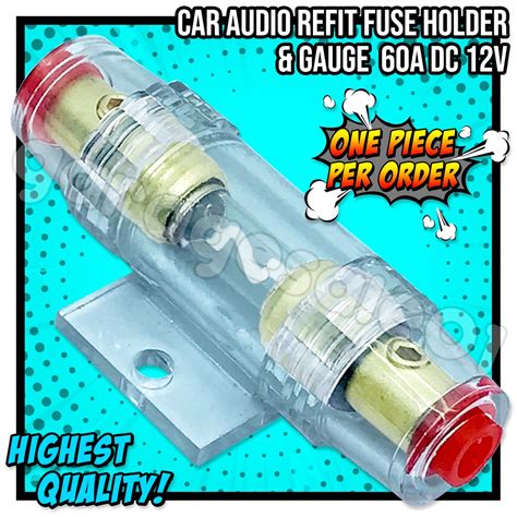 🟨car Audio Refit Fuse Holder 8 Gauge 60a Dc 12v And Fuses🟨 Shopee Philippines