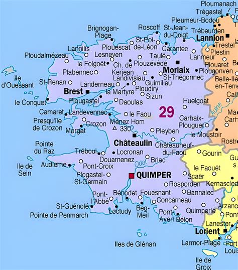 Carte Des Principales Communes Du Finist Re