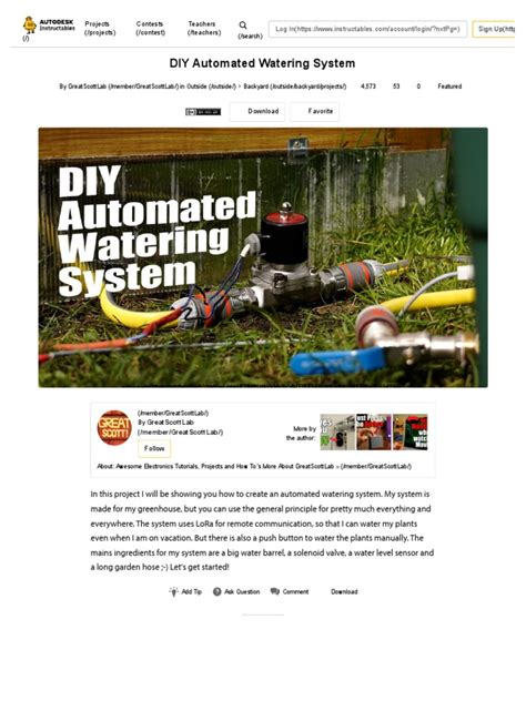 DIY Automated Watering System - 5 Steps (With Pictures) - Instructables | PDF | Computing