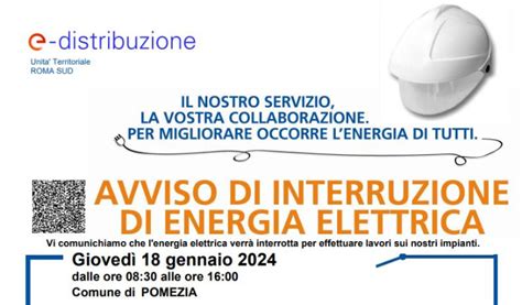 Avviso di interruzione energia elettrica a Pomezia Città di Pomezia