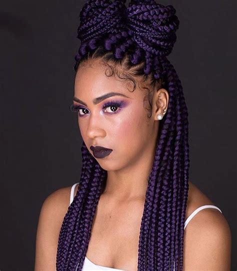 Purple Box Braids Blonde Box Braids Short Box Braids Long Braids