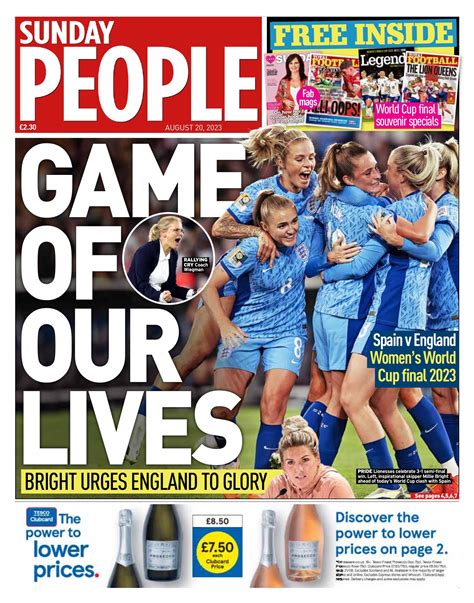 Sunday People Front Page 20th Of August 2023 Tomorrow S Papers Today