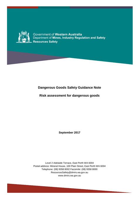 PDF DGS Guidance Note Carrying Out A Risk Assessment For