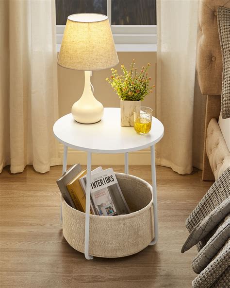 Round Side Table with Storage Basket for Sale | Wholesale Furniture ...