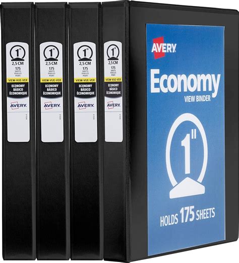 Avery Economy View Ring Binder Inch Round Ring Black Pockets