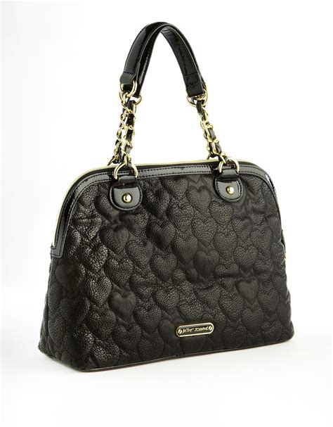 Lyst Betsey Johnson Yours Mine Ours Dome Satchel Bag In Black