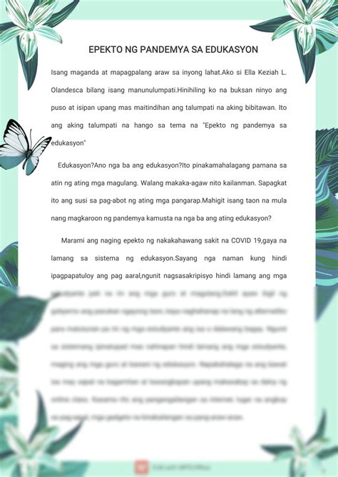 Solution Talumpati Filipino Wps Office 1 Studypool