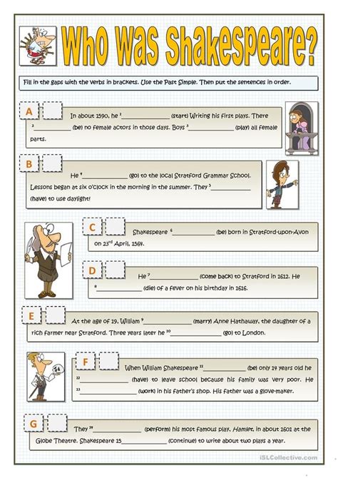 Shakespeare S Worksheet For Students To Practice Their Character And