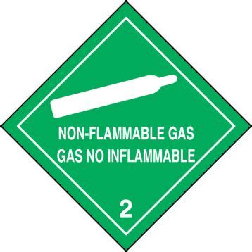 Hazard Class Non Flammable Gas Bilingual Dot Shipping Labels Mslsp