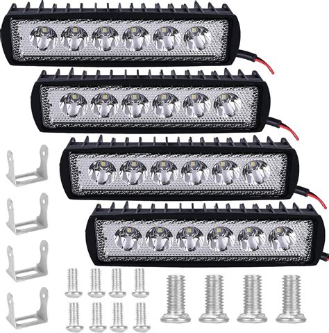 4 Stück 18W LED Arbeitsscheinwerfer Offroad LED Scheinwerfer 12V 24V