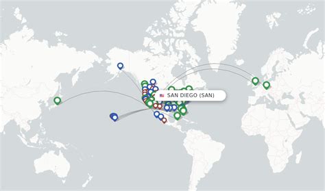 Direct (non-stop) flights from San Diego (SAN) - FlightsFrom.com