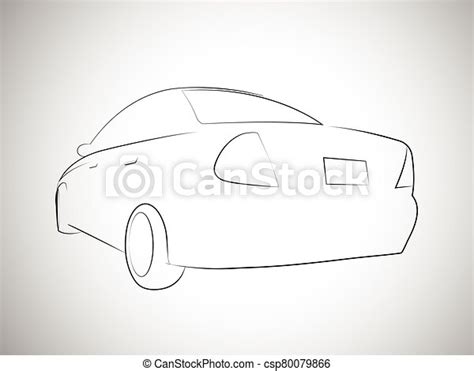 Car Back View Drawing