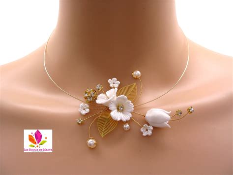 Collier Mari E Dor Fleurs Porcelaine Sublime