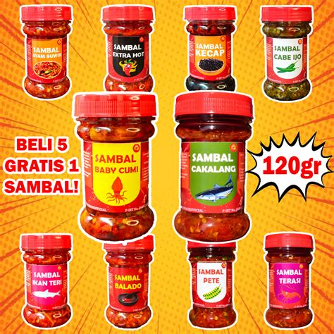 Jual Sambal Baby Cumi Sambel Cakalang Pete Cabe Ijo Teri Balado Ebi