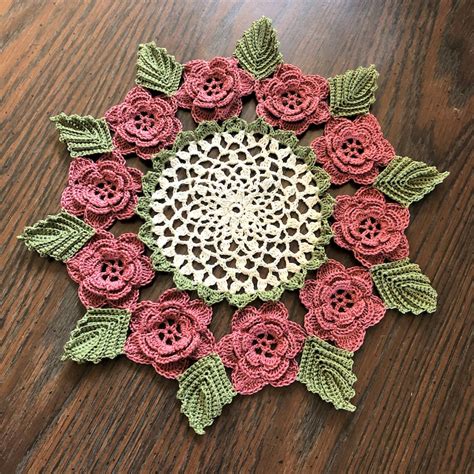 Crochet Doily Made To Order Crochet Flower Doily Rose Etsy