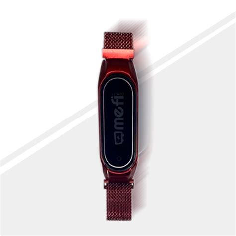 Pulseira A O Milanese Para Mi Band Compat Vel E Vermelho