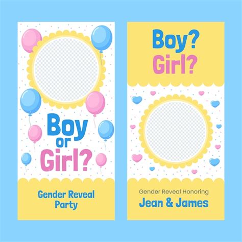 Free Vector Gender Reveal Template Design