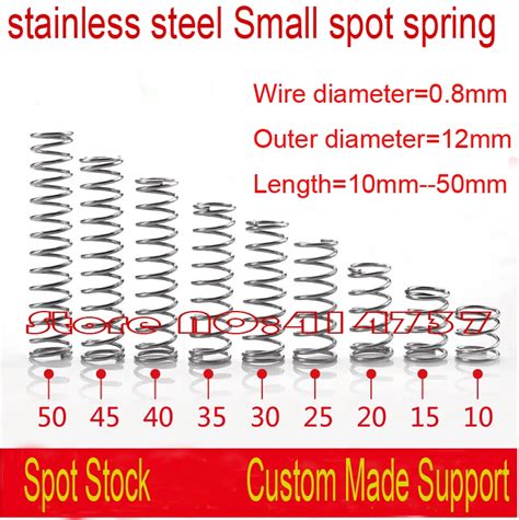 Mm Wire Od Mm Length Mm Mm Stainless Steel Small Spot Spring