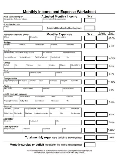 Income Expense Worksheet 10 Examples Format Pdf Examples