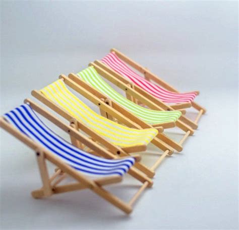 Miniature Beach Chair Miniature Foldable Chair Dollhouse Miniatures