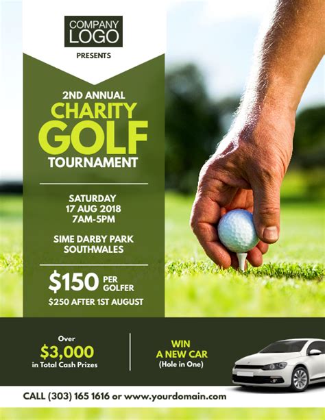 Charity Golf Tournament Flyer Poster Template Postermywall