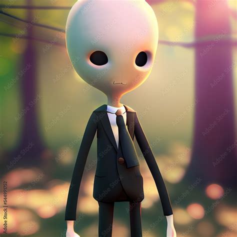 Cute cartoon style slenderman creepy horror figure Stock Illustration ...