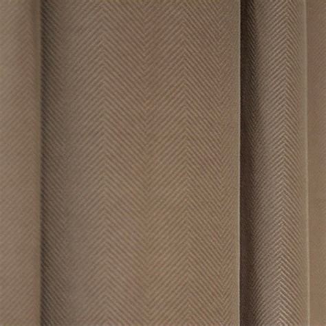 Sunnyvale Herringbone Mocha Brown Textured Velvet Blackout Curtain Drapes