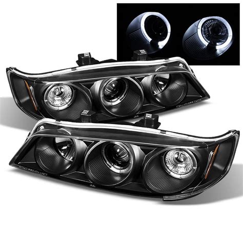 AKKON For Honda Accord Black Bezel Dual Halo Projector Headlights