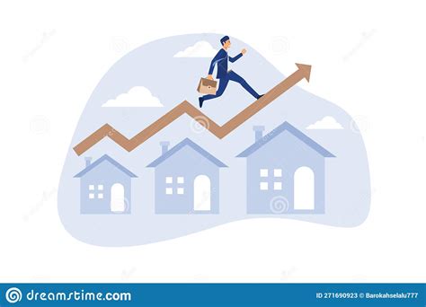 Housing Price Rising Up Real Estate Or Property Growth Concept Stock