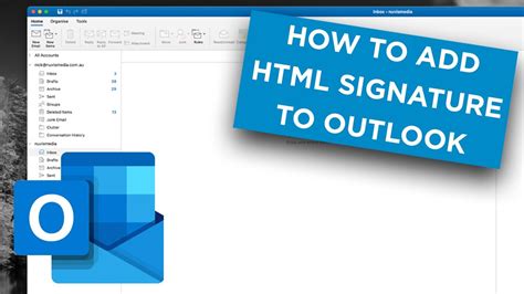 How To Add A Html Email Signature To Microsoft Outlook Youtube