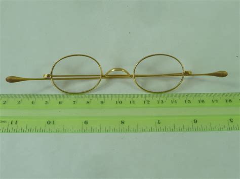 Victorian Edwardian Rolled Gold Spectacles Oval Lens Reading Glasses Antique Fleaglass